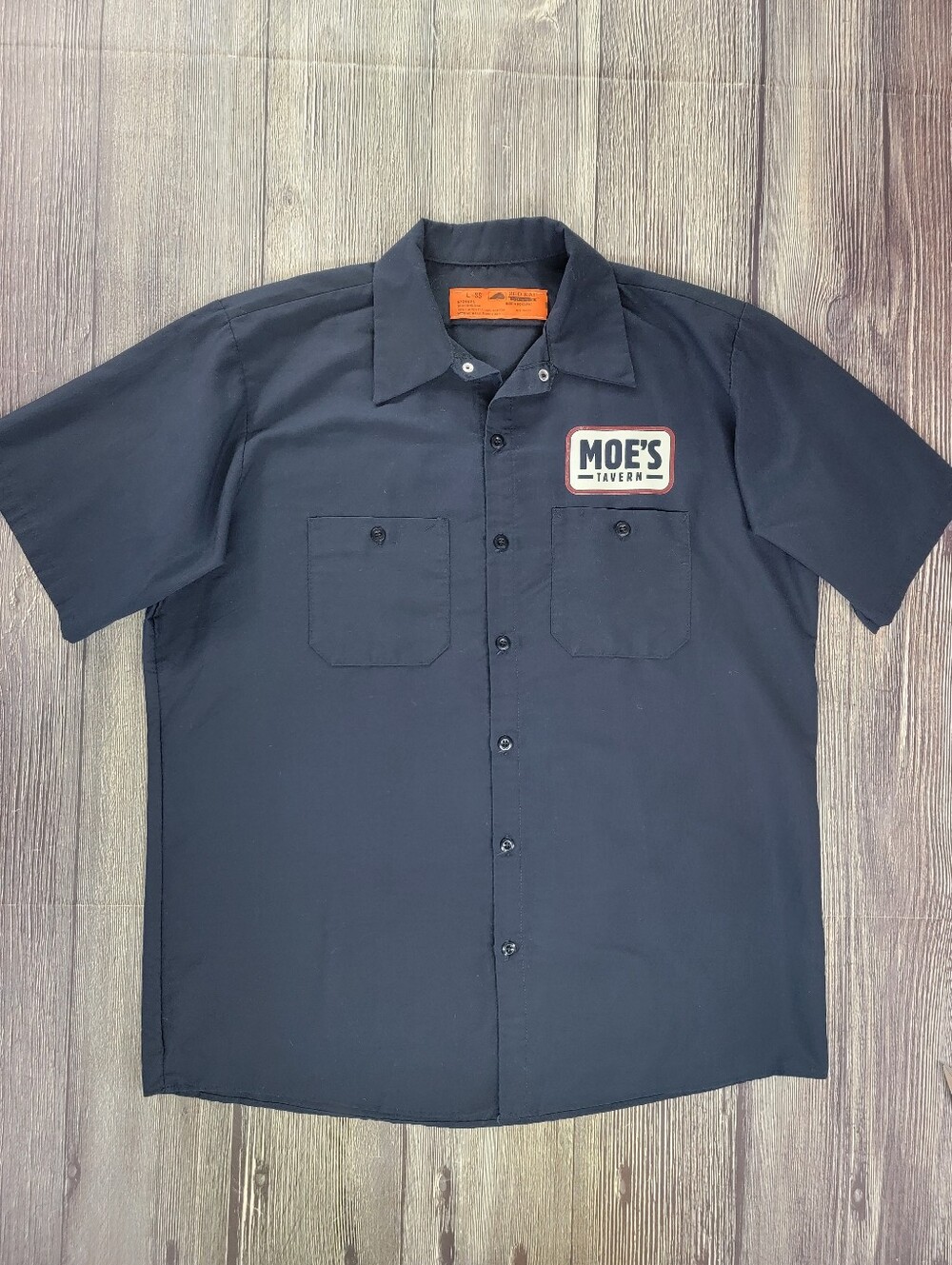 Red Kap Simpson's Moe's Tavern Men's Utility Button Down Short Sleeve Work Shirt